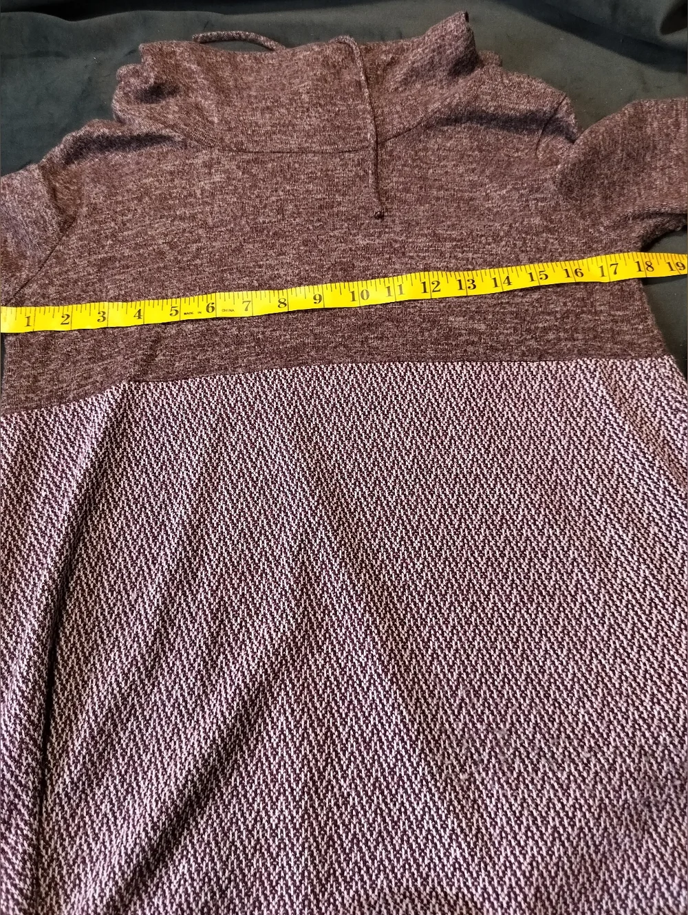 EUC Cozy Stacatto Marled Pink Cowl Neck Sweater with Chevron Block - Medium